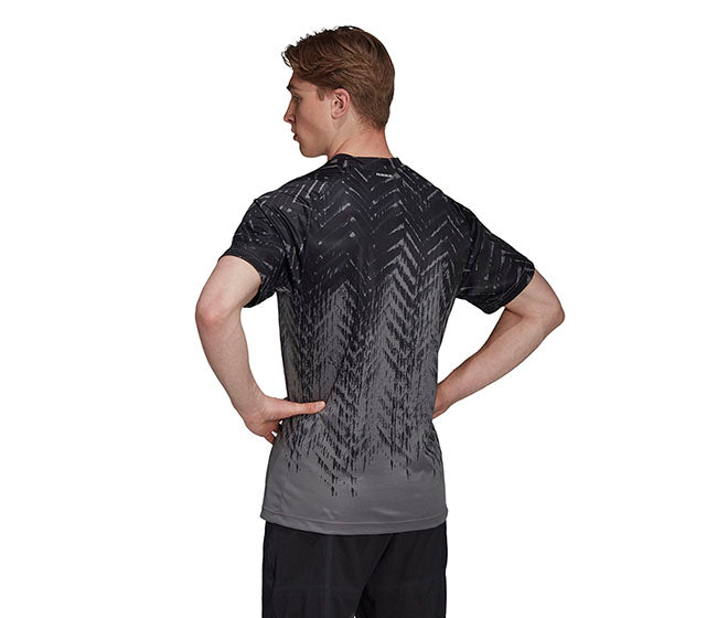 Adidas Freelift Printed Primeblue Tee (M) (Dark Grey)