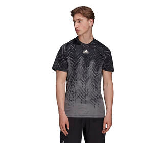 Adidas Freelift Printed Primeblue Tee (M) (Dark Grey)