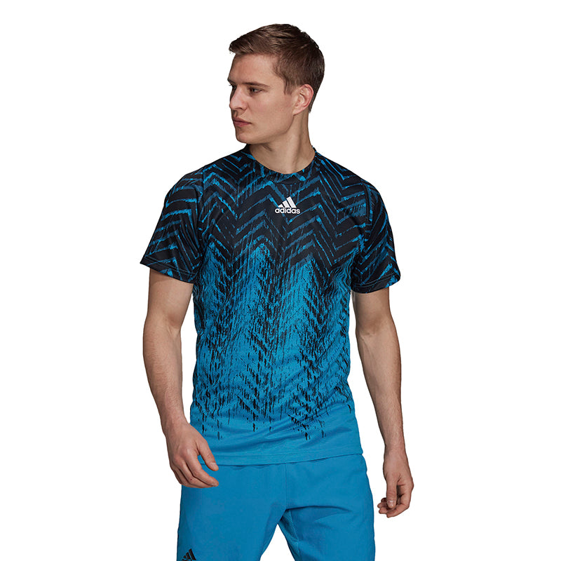 Adidas Freelift Printed Primeblue Tee (M) (Aqua)
