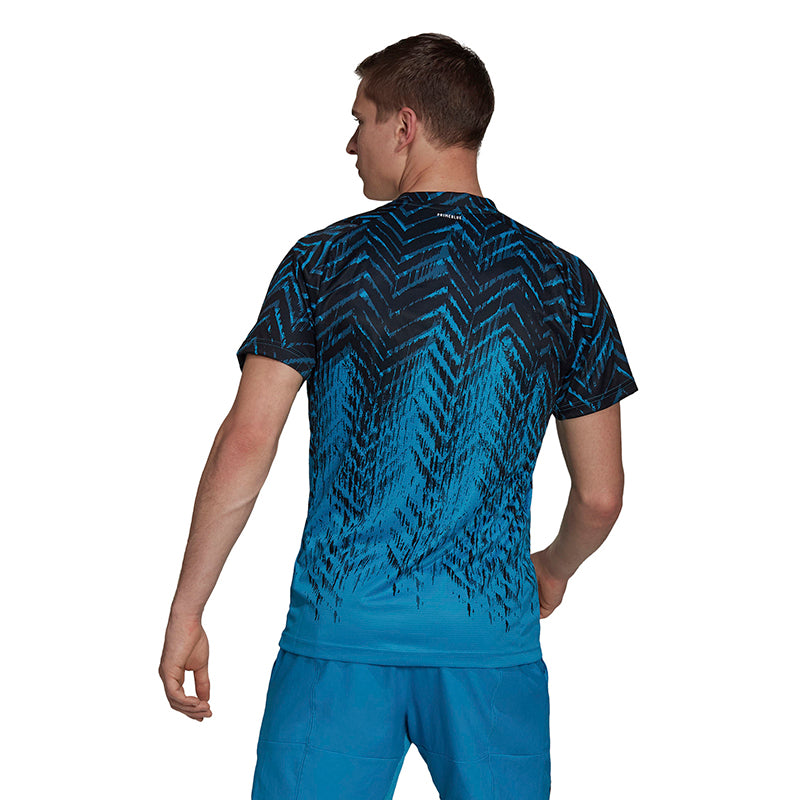 Adidas Freelift Printed Primeblue Tee (M) (Aqua)