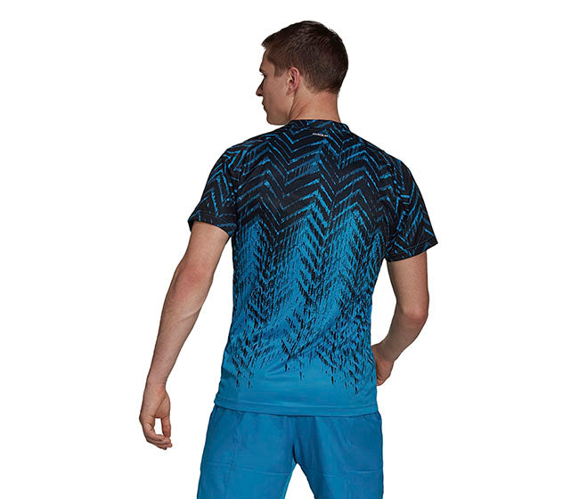 Adidas Freelift Printed Primeblue Tee (M) (Aqua)