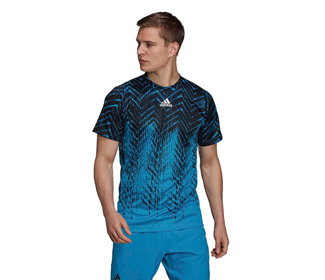 Adidas Freelift Printed Primeblue Tee (M) (Aqua)