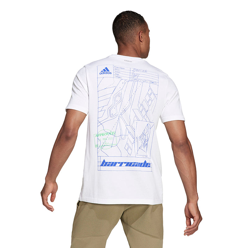 Adidas Barricade Graphic Tee (M) (White)