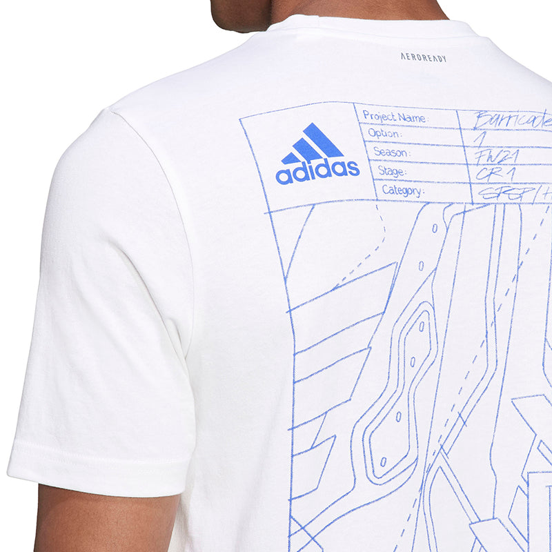 Adidas Barricade Graphic Tee (M) (White)