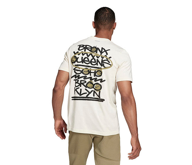 Adidas Nyc Tennis Graphic Logo Tee (M) (Cream)