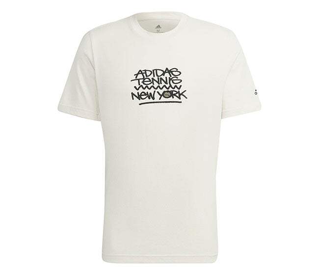 Adidas Nyc Tennis Graphic Logo Tee (M) (Cream)