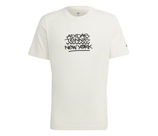 Adidas Nyc Tennis Graphic Logo Tee (M) (Cream)