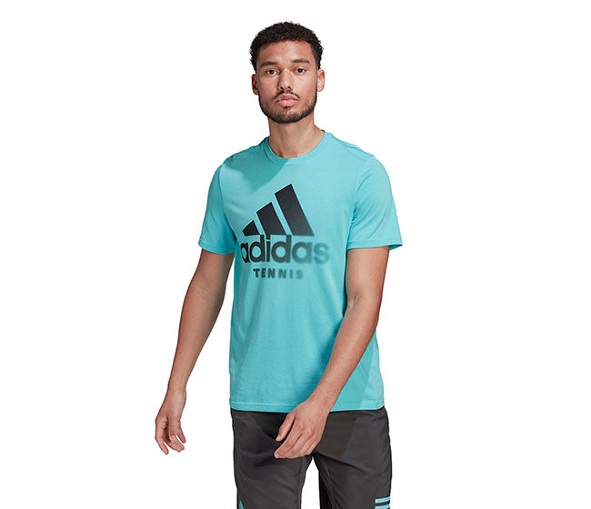 Adidas Tennis Category Graphic Tee (M) (Aqua)