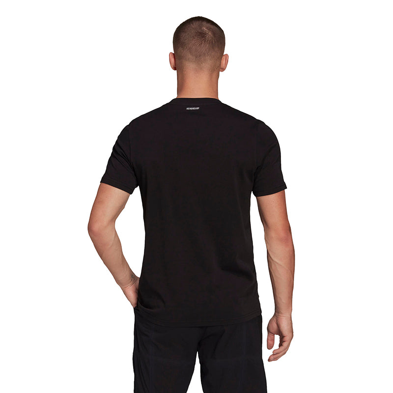 Adidas Tennis Category Graphic Tee (M) (Black)