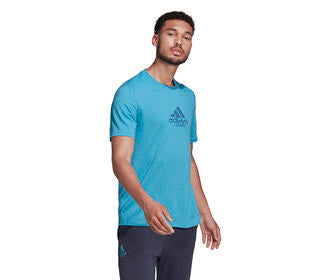Adidas Game Sweat Match Graphic Tee (M) (Blue)
