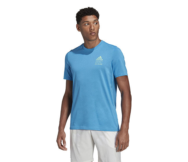 Adidas Hard Courts Graphic Tee (M) (Blue)