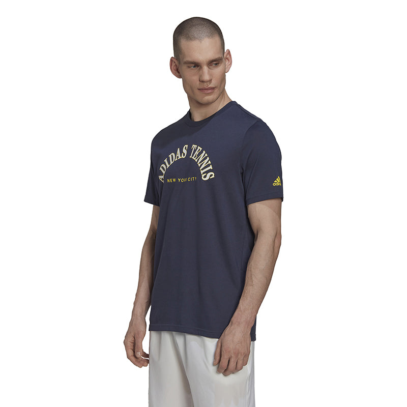 Adidas Tennis Academy Graphic Tee (M) (Navy)