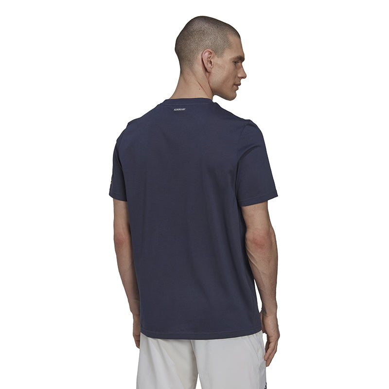 Adidas Tennis Academy Graphic Tee (M) (Navy)