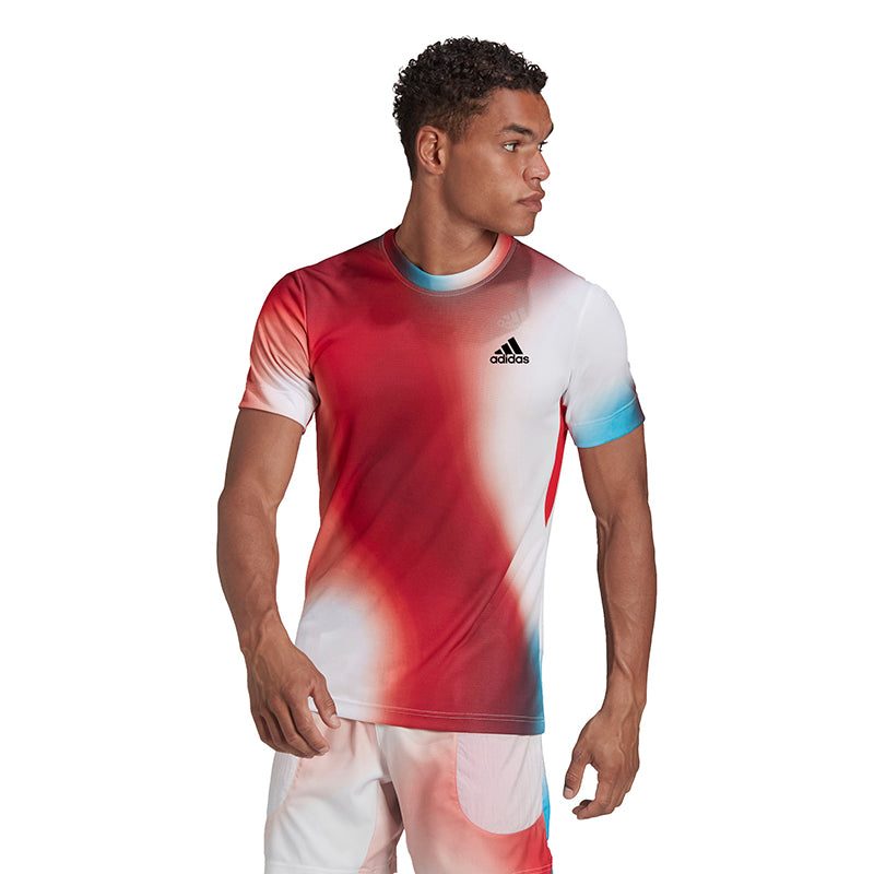Adidas Melbourne Printed Tee (M) (White/Red)