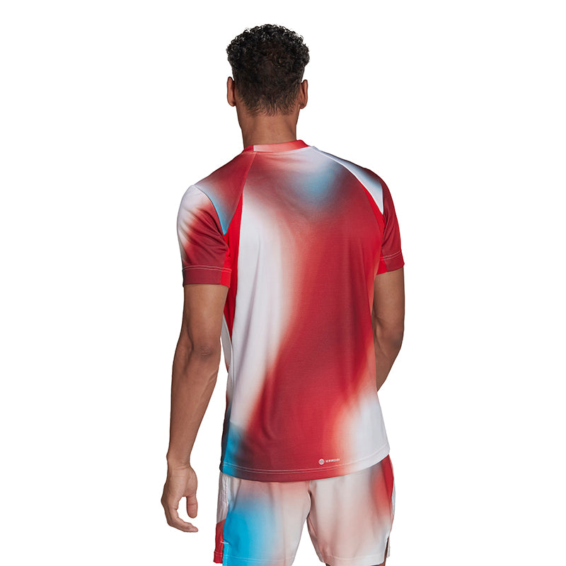 Adidas Melbourne Printed Tee (M) (White/Red)