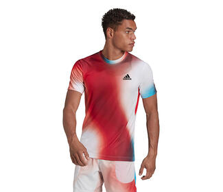 Adidas Melbourne Printed Tee (M) (White/Red)