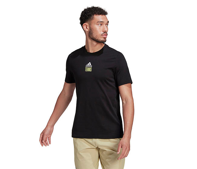 Adidas Tennis Paris Graphic Tee (M) (Black)