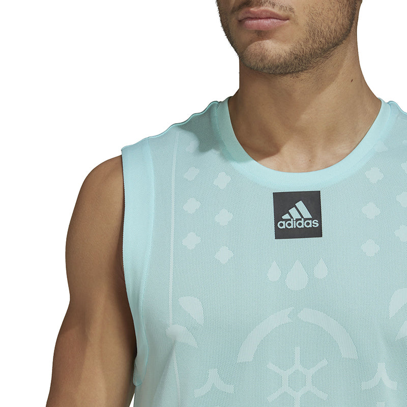 Adidas Paris Sleeveless Tee (M) (Aqua)