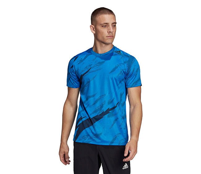 Adidas D4T All Over Print Tee (M) (Blue)