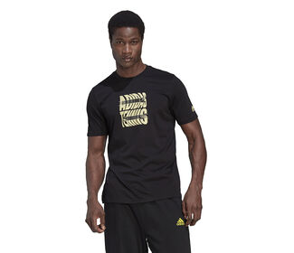 Adidas Tennis Smile Graphic Tee (M) (Black)