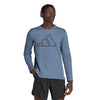 Adidas Train Icons 3 Bar Long Sleeve Crew (M) (Wonder Steel)