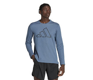 Adidas Train Icons 3 Bar Long Sleeve Crew (M) (Wonder Steel)