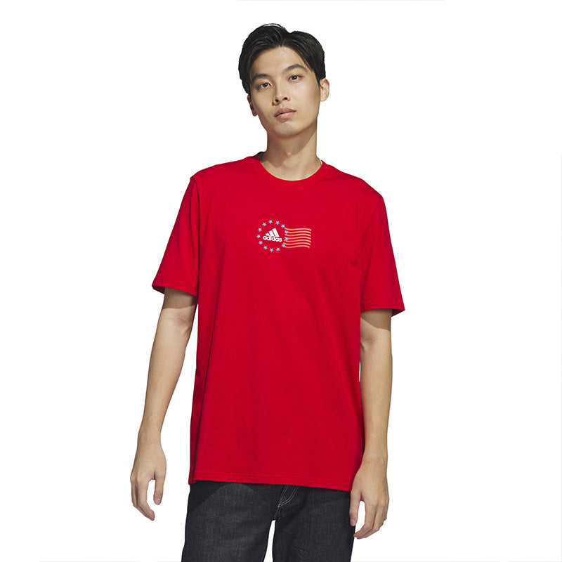 Adidas Americana Bos Graphic Tee (M) (Scarlet)