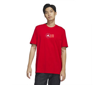 Adidas Americana Bos Graphic Tee (M) (Scarlet)