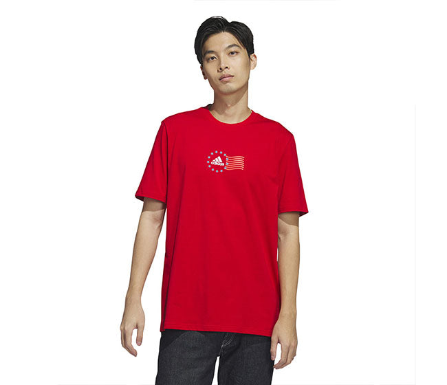 Adidas Americana Bos Graphic Tee (M) (Scarlet)