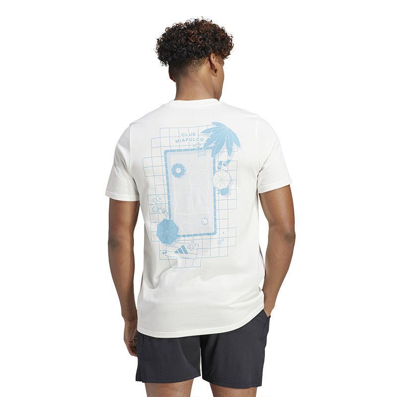 Adidas Mia.Pulco Pool Graphic Tee (M) (Off White)
