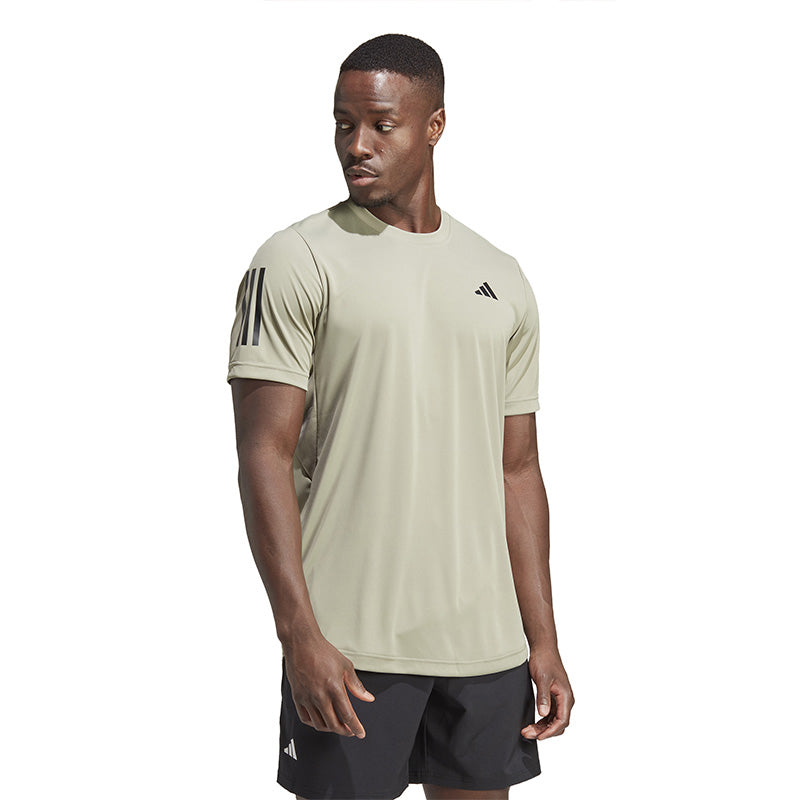 Adidas Club 3 Stripe Tee (M) (Silver Pebble)