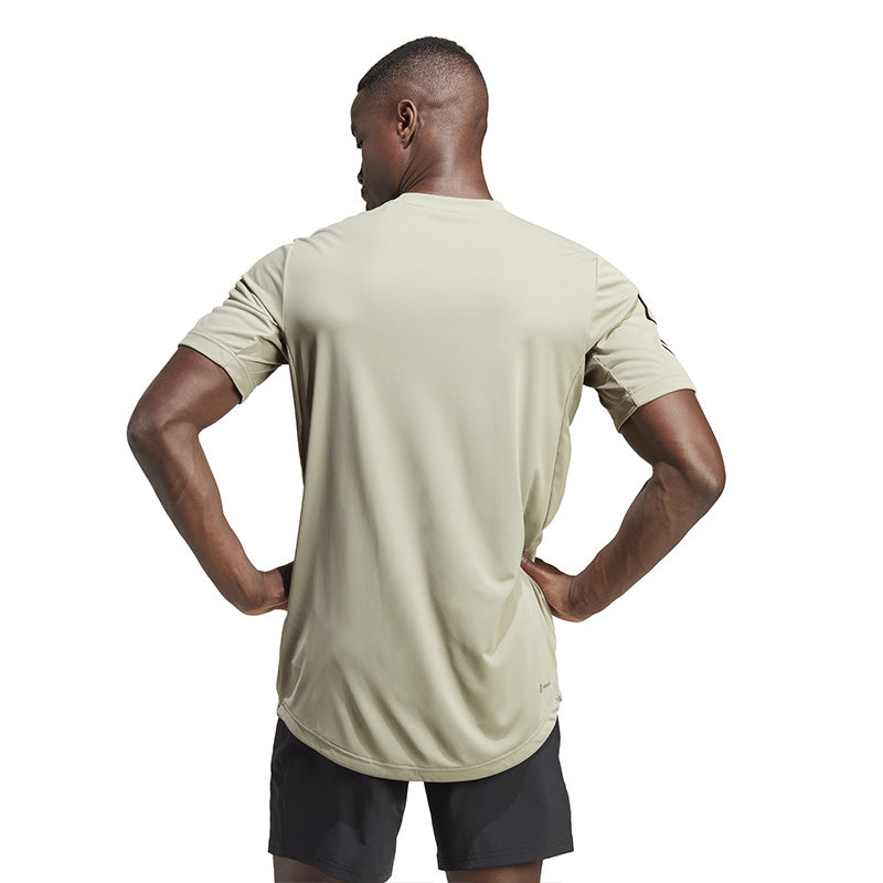 Adidas Club 3 Stripe Tee (M) (Silver Pebble)