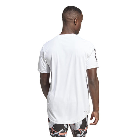 Adidas Club 3 Stripe Tee (M) (White)