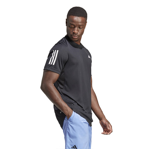 Adidas Club 3 Stripe Tee (M) (Black)