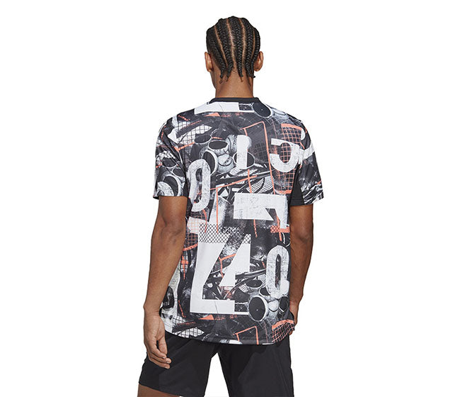 Adidas Club Graphic Tee (M) (White/Black)