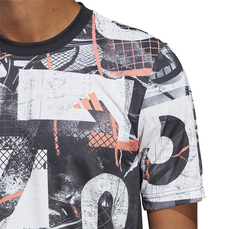 Adidas Club Graphic Tee (M) (White/Black)