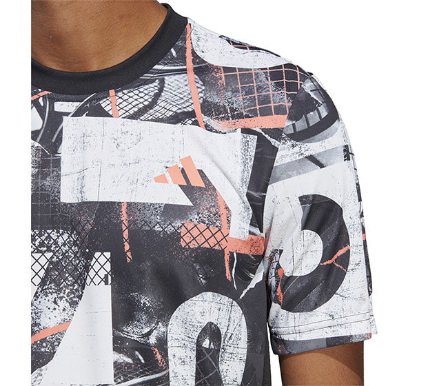 Adidas Club Graphic Tee (M) (White/Black)
