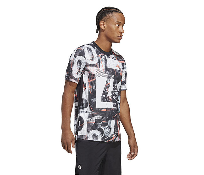 Adidas Club Graphic Tee (M) (White/Black)