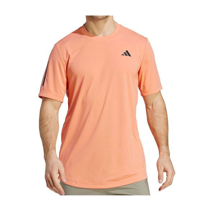Adidas Club 3 Stripe Tee (M) (Coral Fusion)
