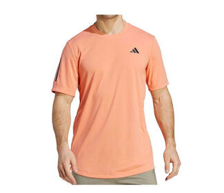 Adidas Club 3 Stripe Tee (M) (Coral Fusion)