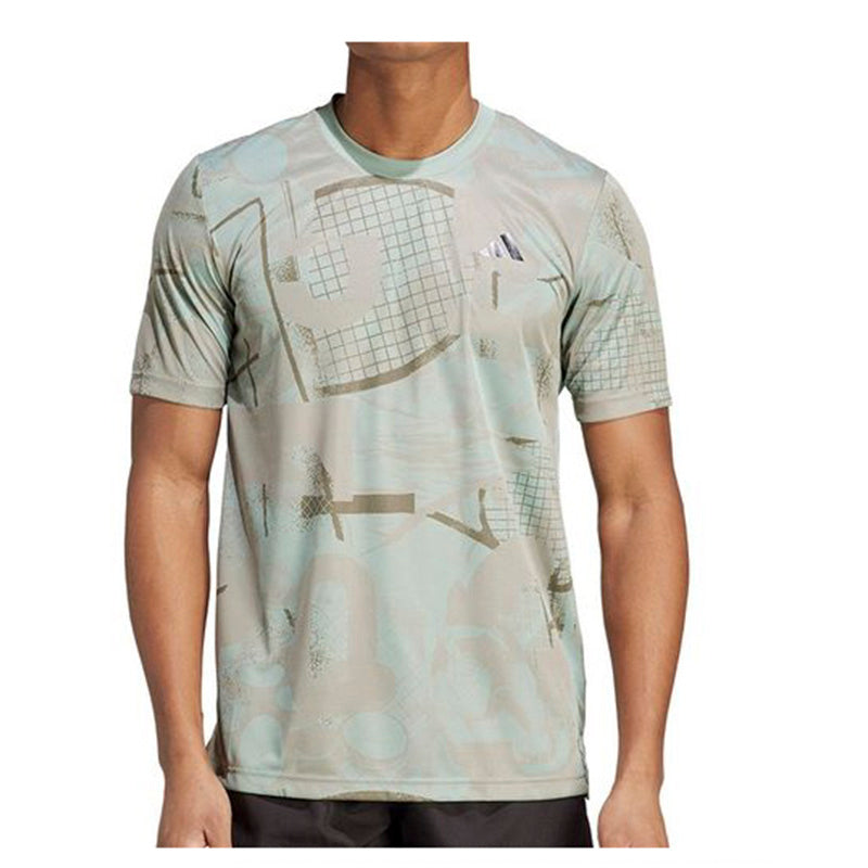 Adidas Club Graphic Tee (M) (Olive Strata)