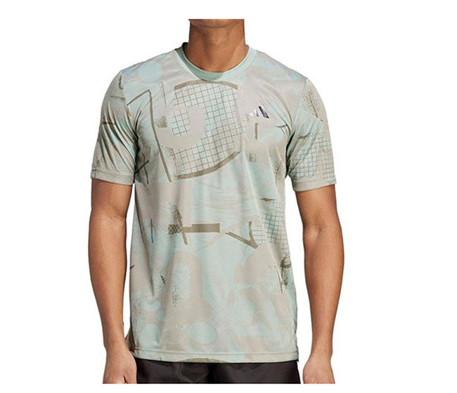 Adidas Club Graphic Tee (M) (Olive Strata)