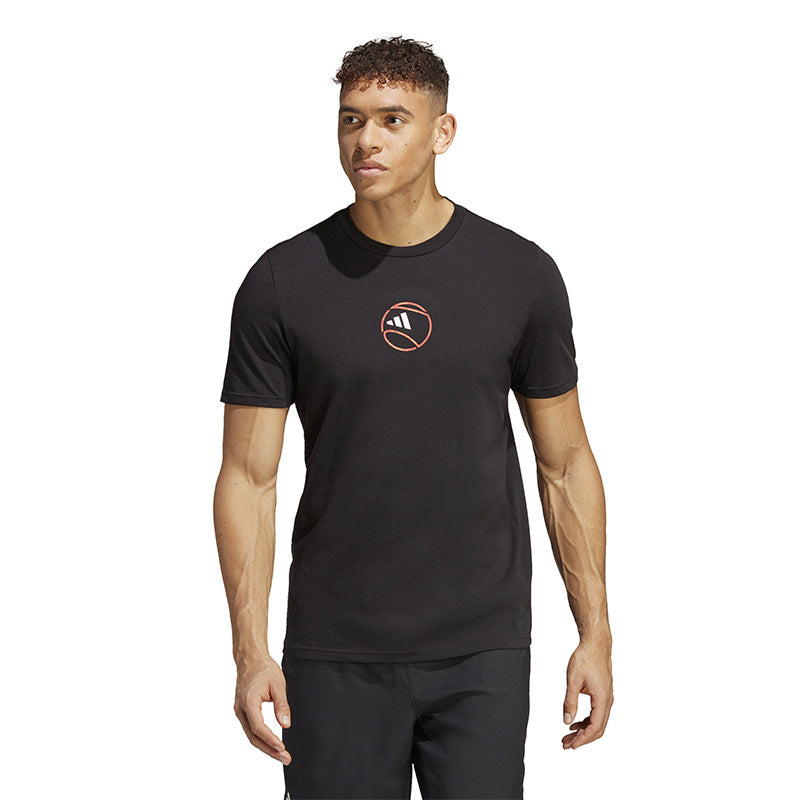 Adidas Tennis Category Graphic Tee (M) (Black)