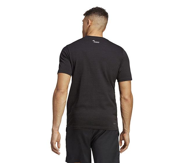 Adidas Tennis Category Graphic Tee (M) (Black)