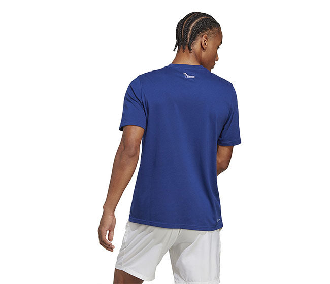 Adidas Tennis Category Graphic Tee (M) (Victory Blue)