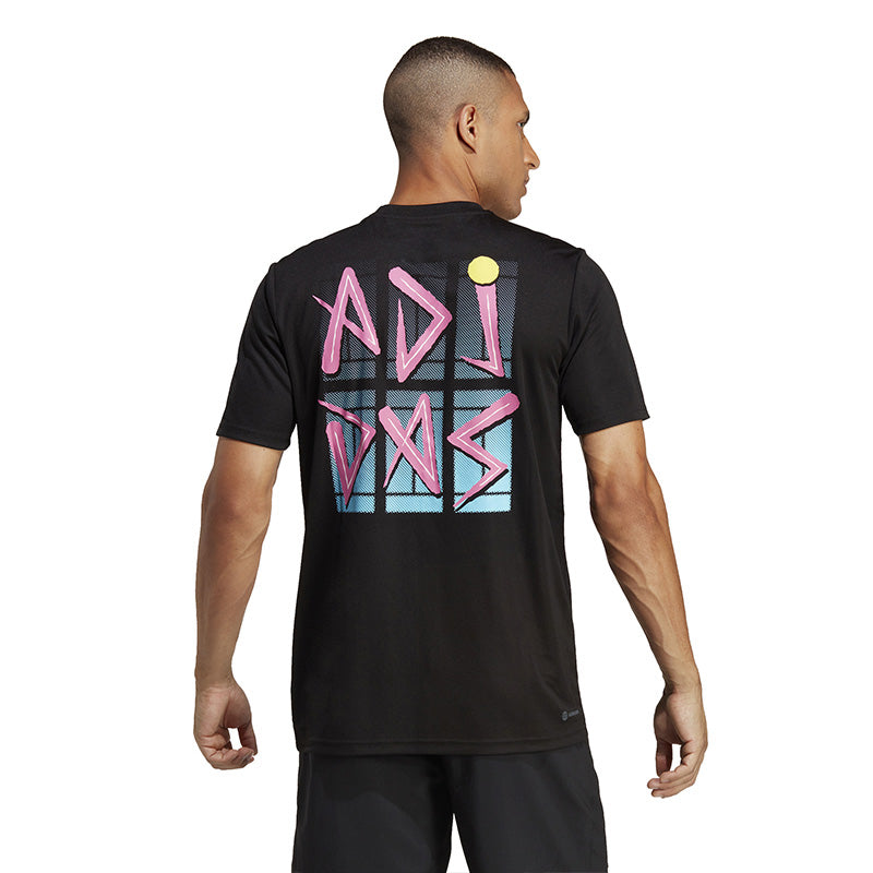 Adidas Court Graphic Tee (M) (Black)