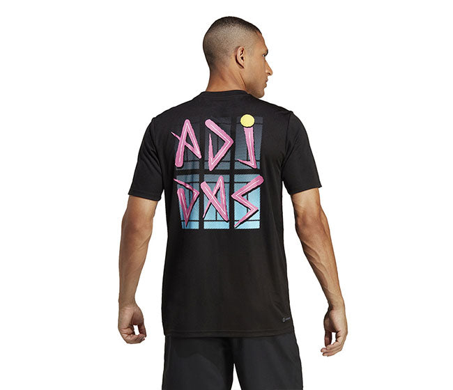 Adidas Court Graphic Tee (M) (Black)