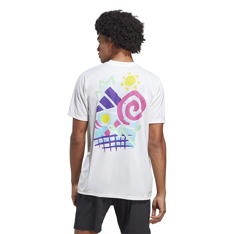 Adidas Racquet Graphic Tee (M) (White)