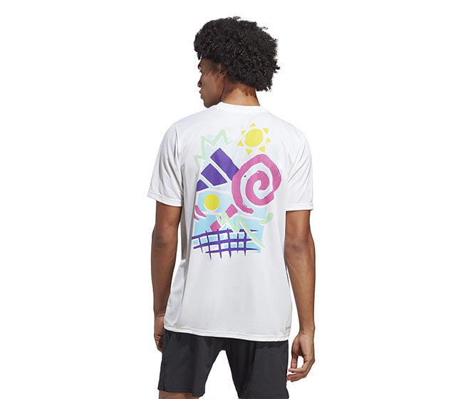 Adidas Racquet Graphic Tee (M) (White)