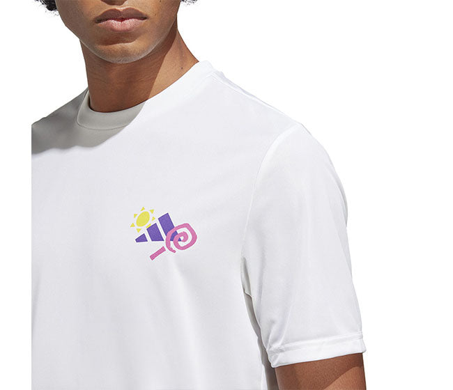 Adidas Racquet Graphic Tee (M) (White)